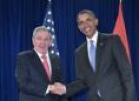 Obama meets Raul Castro in New York