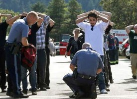 Militarized Oregon police put UCC students into prisoner lockdown formations… Hands behind your head, fingers laced together… Illegal searches of personal backpacks