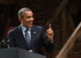 On Broadway, Obama takes a bow mocking Republicans